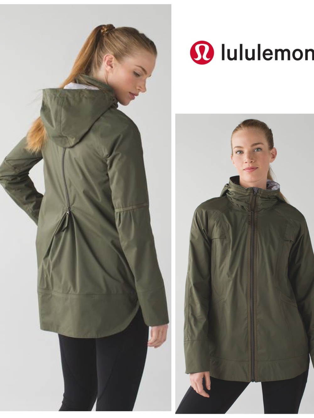 lululemon Olive Hooded Trench Coat